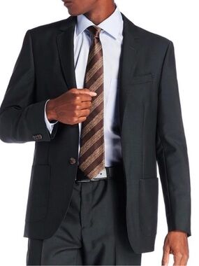 Sacoor Brothers Classic Slim Fit Men Button Up Blazer 100% Wool Size 40